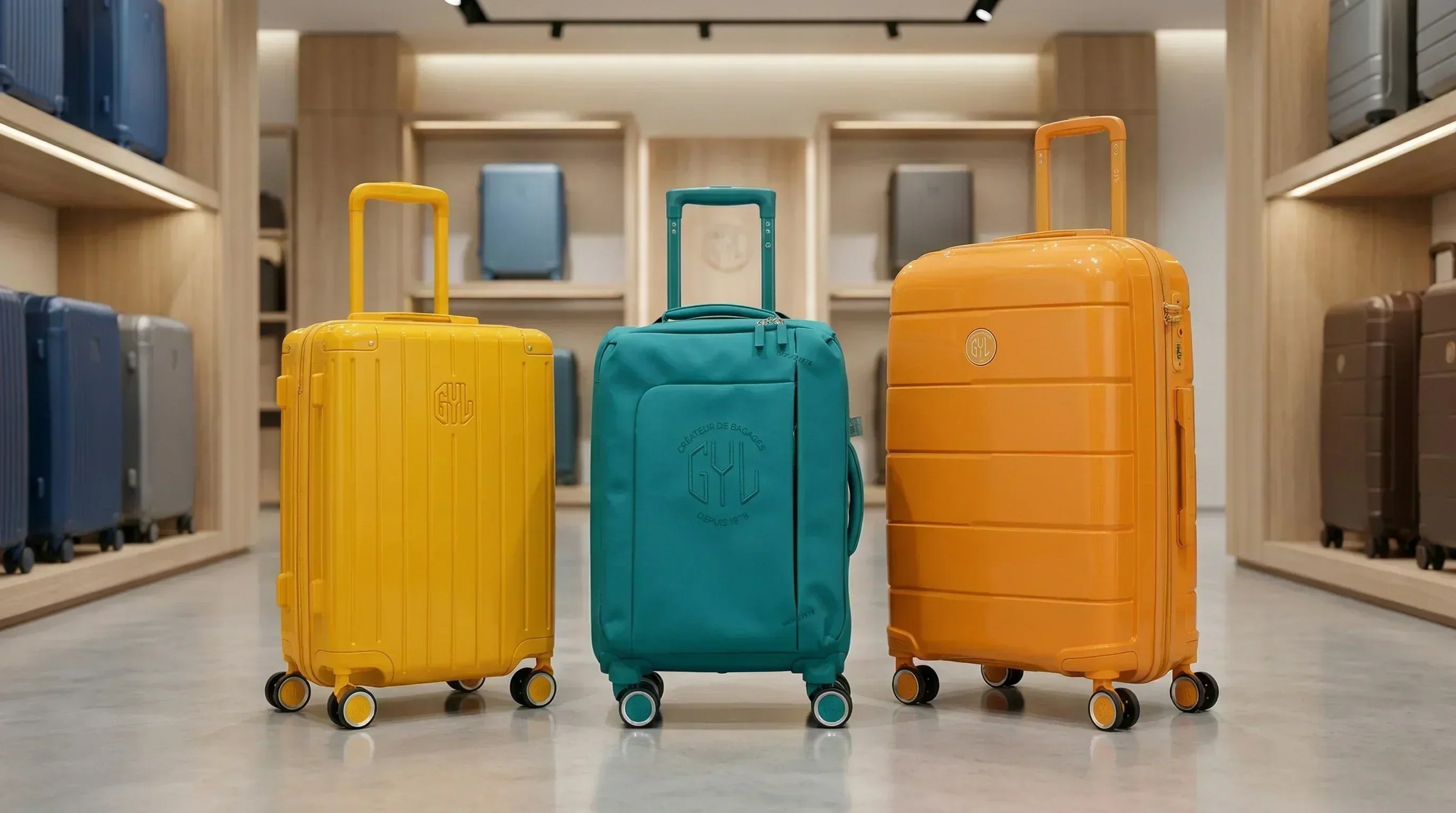 Valise de voyage à roulettes avec poignée télescopique prête pour le départ